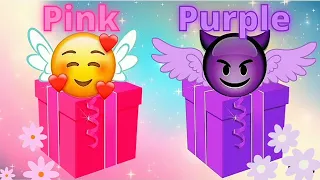 Escolha seu presente Rosa ou Roxo Choose Your Gift Pink or Purple 🦄🎁💜