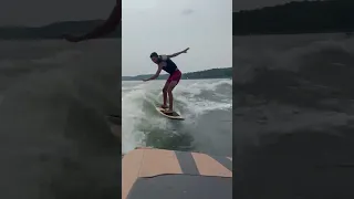 First time trying to wake surf😂 #shorts