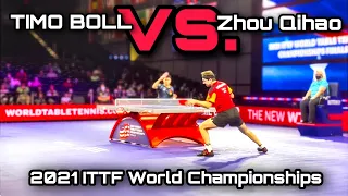 Timo Boll VS  Zhou Qihao I 2021 ITTF World Championships