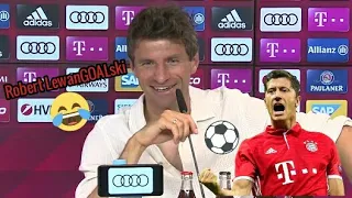 Thomas Müller saying Robert LewanGOALski😂😂😅