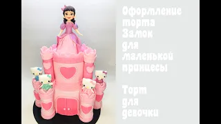 Торт в виде замка с принцессой_How to make a cake in the form of a castle with a princess