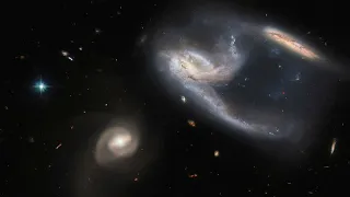 NASA's Hubble Space Telescope captures mesmerising look at three galaxies in one image