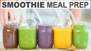 MEAL PREP SMOOTHIES | freeze for weeks with freezer packs + healthy breakfast ideas