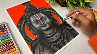 Shree Ram Lala Drawing With Oil Pastel,  Ram Lala Drawing 😍