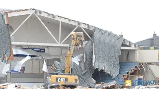 It took less than a day to demolish the 56 year-old Centennial Arena