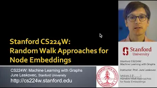 Stanford CS224W: ML with Graphs | 2021 | Lecture 3.2-Random Walk Approaches for Node Embeddings