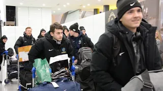 Встреча молодежной сборной Казахстана в аэропорту