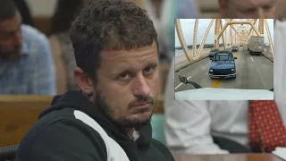 Dashcam video played as man charged in Louisville bridge crash is in court