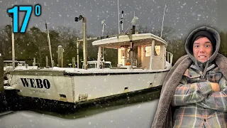 Boat Camping in a BLIZZARD