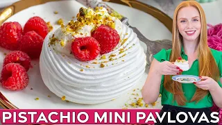 Raspberry & Pistachio Mini Pavlovas Recipe | Perfect for Spring & Easter!