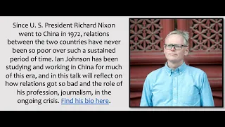 US-China Relations and Journalism in China, with Pulitzer-Prize Winning Journalist, Ian Johnson