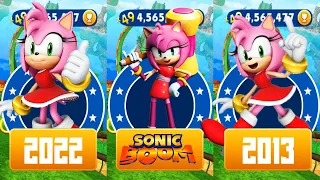 Sonic Dash vs Sonic Dash 2: Sonic Boom - Amy 2013 vs Amy 2022 Comparison Video - Run Gameplay