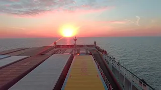 Beautiful Sunrise and The RORO Car Ship