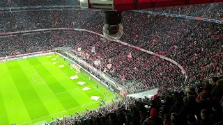 Bayern Munich fans sing their himno anthem before game vs Liverpool