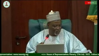 House of Representative Plenary 27th July 2022