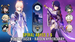 C0 Kokomi Taser and C3 Raiden Hypercarry - Genshin Impact Abyss 2.6 - Floor 12 9 Stars