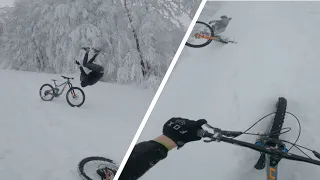 YOU HAVE TO TRY THIS (MOUNTAIN BIKES ON SNOW )
