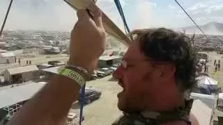 Mobility Ambassador Trevor Mills runs the Sextant Zip-Line at Burning Man 2015
