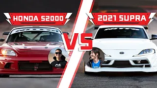 Honda S2000 vs. 2021 Toyota Supra | Driver Battles: Track Edition