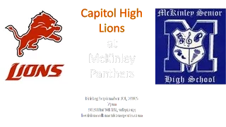 Capitol High Lions at McKinley Panthers Football 9/11/15 96.9 FM WHYR