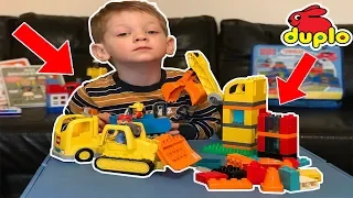 БОЛЬШАЯ СТРОИТЕЛЬНАЯ ПЛОЩАДКА LEGO DUPLO | ЭКСКАВАТОР, КРАН БУЛЬДОЗЕР И ГРУЗОВИК