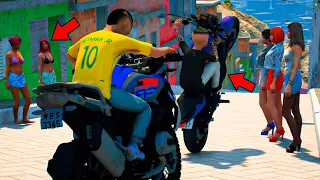 GTA V: VIDA REAL | PIÃO NO MORRO DE BMW R1200 COM MEU AMIGO TIQUINHO🙅‍♂️