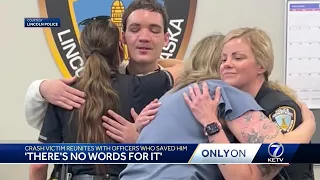 'There's no words for it': Crash victim reunites with officers who saved his life