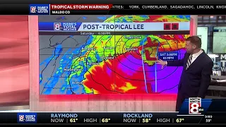 Lee downgraded to post-tropical storm; Hurricane-force winds
