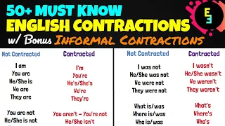 50+ English Contractions | A Must-Know | Informal English Contractions Included