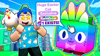 I Traded My *RAINBOW* Huge Easter Cat In Pet Simulator X Roblox !! Pet Sim X Trading RAREST Pet 2022