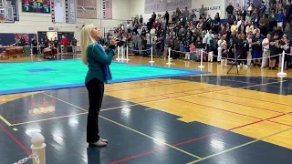 Sony Holland sings the National Anthem for The World Oyama Karate Tournament, Belmont, CA