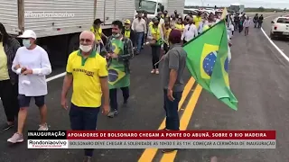 INAUGURAÇÃO: Apoiadores de Bolsonaro chegam a Ponte do Abunã, sobre o Rio Madeira