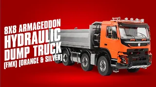 8x8 Armageddon Hydraulic Dump Truck (FMX) (Orange & Silver) | Product Spotlight