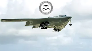 TWO B-2 Spirit Stealth Bombers Low Flypast at RAF Fairford from Keflavik