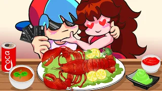 FRIDAY NIGHT FUNKIN vs LOBSTER ALASKA  MUKBANG - FNF ANIMATION MUKBANG