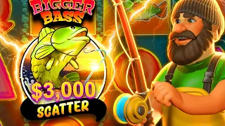 I SPUN IN A $3,000 BONUS BUY ON BIGGER BASS BONANZA!! (OMG)