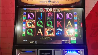 Bookies Slots. *EL TORERO*. Max Bet Bonuses