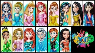 Disney Princesses Timelapse Drawing by Joe