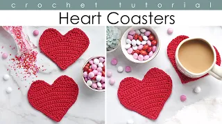 Crochet Heart Coaster Tutorial - Free Valentine's Day Crochet Pattern
