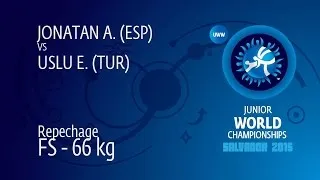 Repechage FS - 66 kg: E. USLU (TUR) df. A. JONATAN (ESP), 4-0