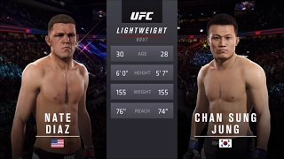 EA UFC 2 (PS4)  Nate Diaz vs Chan Sung Jung(THE KOREAN ZOMBIE)