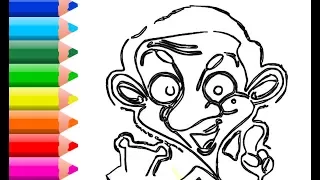 How to Draw  Mr Bean animation Coloring Pages Videos for Kids