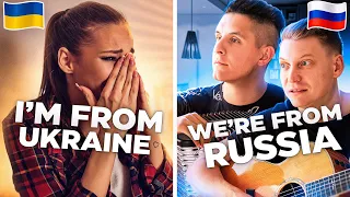 Russian ACCORDIONIST brought a GIRL from UKRAINE TO TEARS, reaction of FOREIGNERS