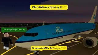 Labour Day Flight Klm Airlines Boeing B737 Grindavik IGRV To Tokyo ITKO