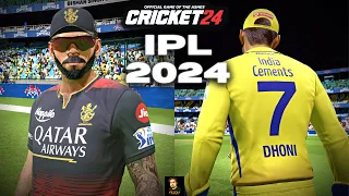 RCB vs CSK IPL 2024 T20 Intense High VOLTAGE⚡ Both Side Batting Match In Cricket 24 | RtxVivek