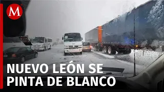 Granizo sorprende en Galeana, Nuevo León; no se ha informado de daños a personas o materiales