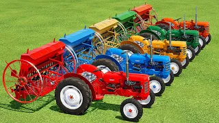 TRANSPORTING & PLANTING WITH MINI VOLVO COLORED TRACTORS - Farming Simulator 22