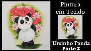 Ursinho panda pintura em tecido - Parte 2 - Aprenda a como pintar um panda