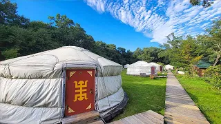 Staying in a Mongolian Tent with Hot Spring in Japan | Mongolia Village Tenger