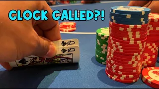 Sometimes YOU HAVE TO CALL CLOCK | Poker VLOG #26